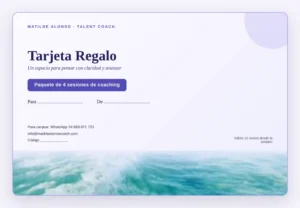 Tarjeta regalo de coaching del talento con diseño de ola marina